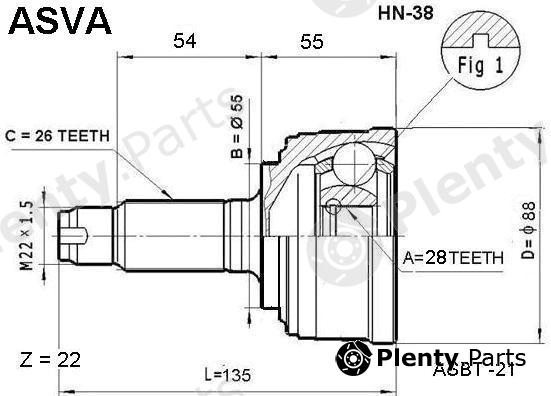  ASVA part HN-38 (HN38) Replacement part