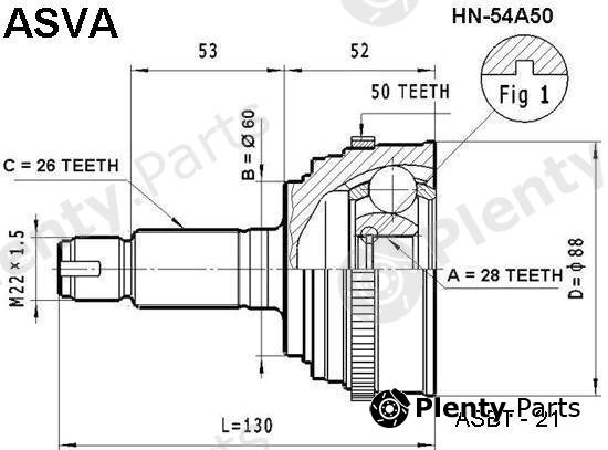  ASVA part HN-54A50 (HN54A50) Joint Kit, drive shaft