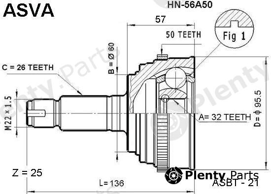  ASVA part HN56A50 Replacement part