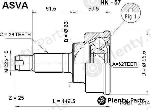  ASVA part HN-57 (HN57) Joint Kit, drive shaft