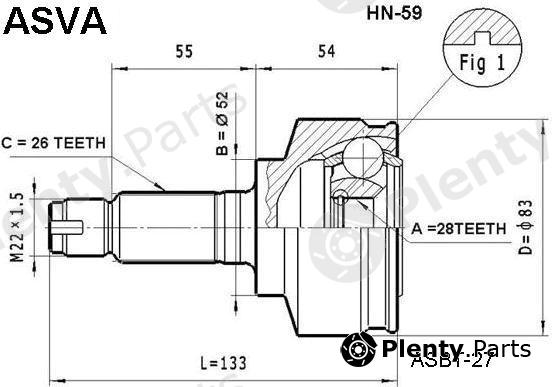  ASVA part HN-59 (HN59) Joint Kit, drive shaft