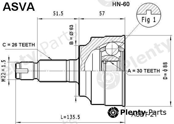  ASVA part HN60 Joint Kit, drive shaft