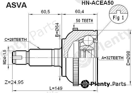  ASVA part HNACEA50 Joint Kit, drive shaft