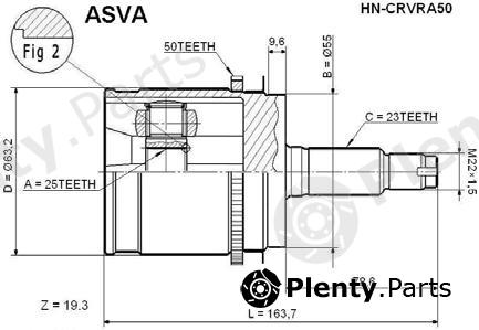  ASVA part HN-CRVRA50 (HNCRVRA50) Replacement part