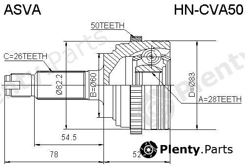  ASVA part HNCVA50 Joint Kit, drive shaft