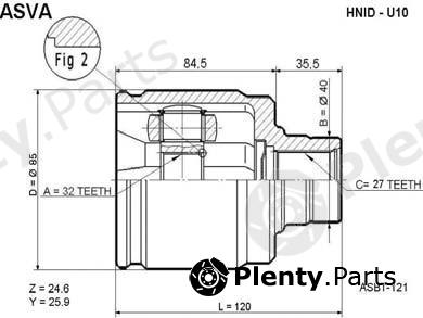  ASVA part HNID-U10 (HNIDU10) Joint Kit, drive shaft