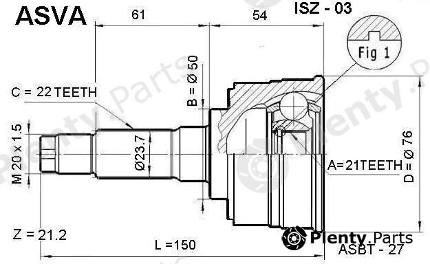  ASVA part ISZ03 Replacement part