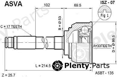  ASVA part ISZ07 Joint Kit, drive shaft