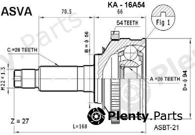  ASVA part KA16A54 Replacement part