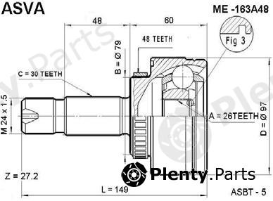 ASVA part ME163A48 Replacement part