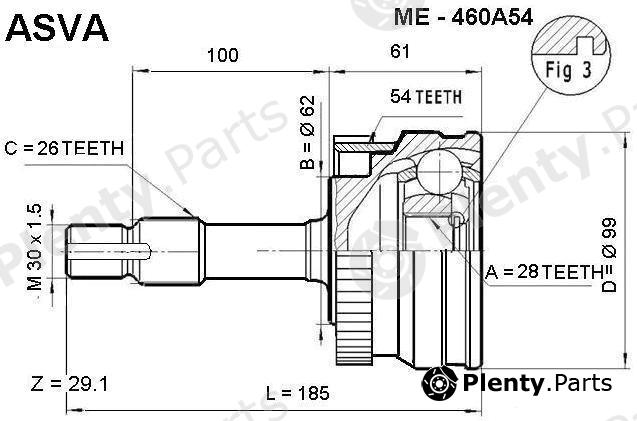  ASVA part ME460A54 Replacement part