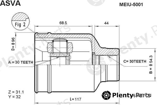  ASVA part MEIU5001 Joint Kit, drive shaft