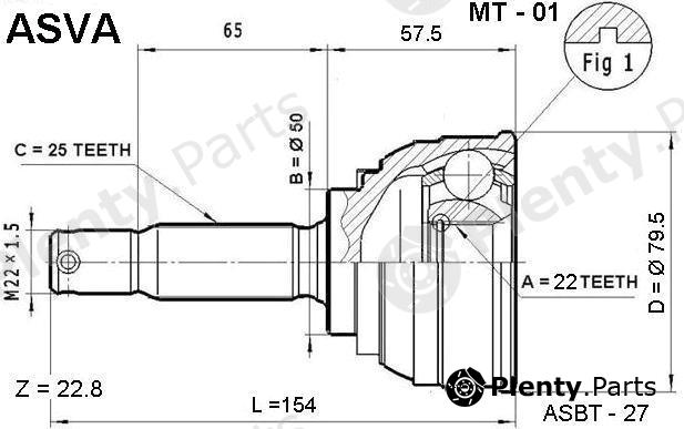  ASVA part MT01 Joint Kit, drive shaft