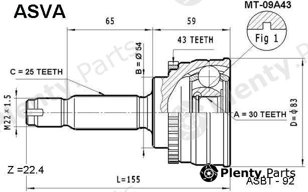  ASVA part MT09A43 Replacement part