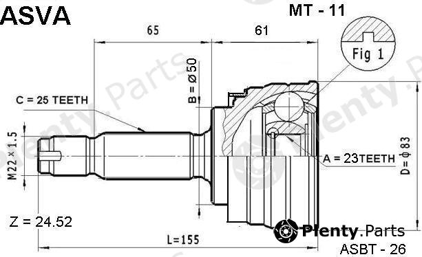  ASVA part MT11 Joint Kit, drive shaft