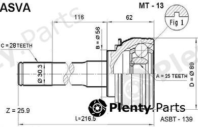  ASVA part MT-13 (MT13) Joint Kit, drive shaft