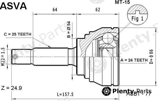  ASVA part MT15 Joint Kit, drive shaft