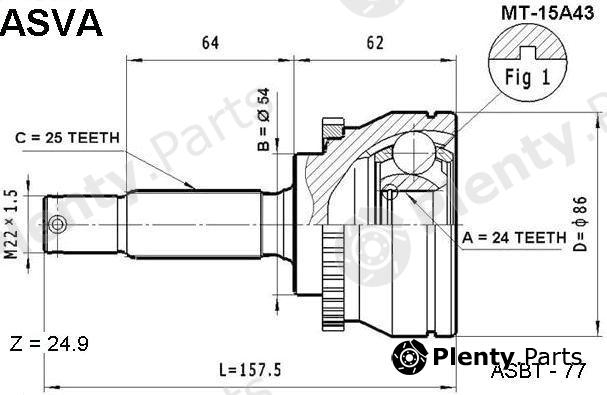 ASVA part MT-15A43 (MT15A43) Replacement part