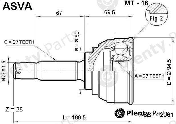  ASVA part MT16 Joint Kit, drive shaft