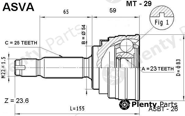 ASVA part MT29 Joint Kit, drive shaft