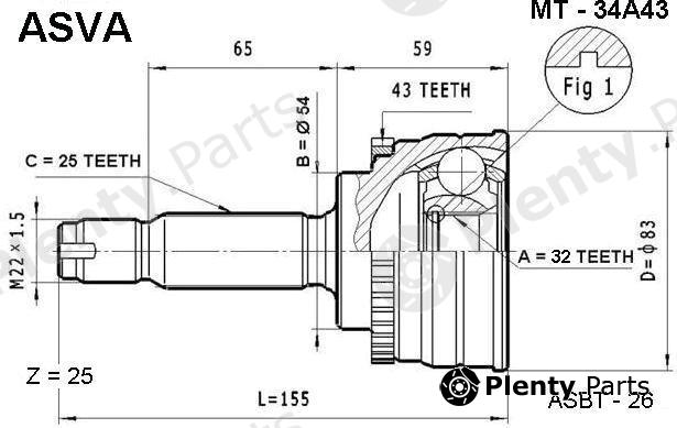  ASVA part MT34A43 Replacement part