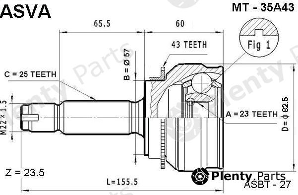  ASVA part MT35A43 Replacement part