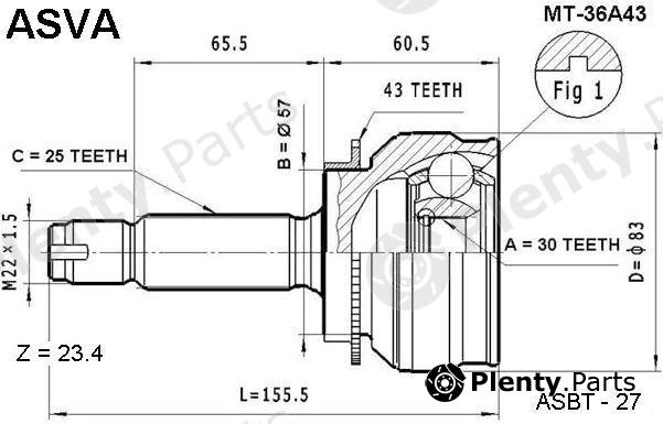  ASVA part MT36A43 Replacement part