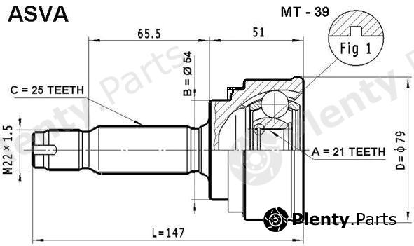  ASVA part MT39 Joint Kit, drive shaft