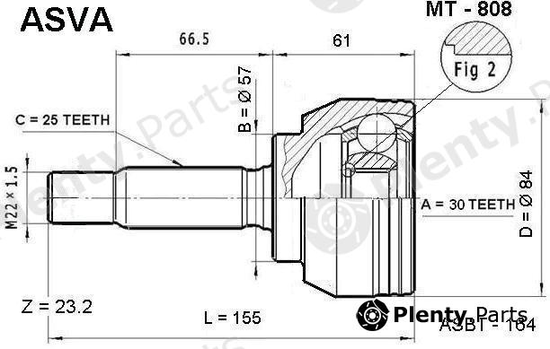  ASVA part MT-808 (MT808) Joint Kit, drive shaft
