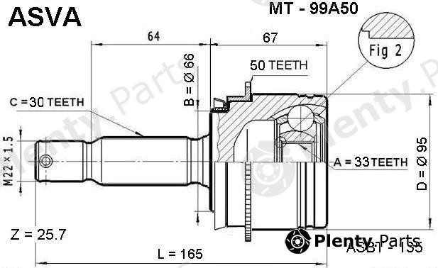  ASVA part MT99A50 Joint Kit, drive shaft