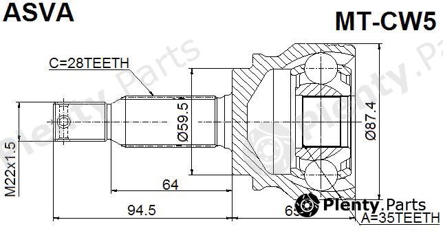  ASVA part MT-CW5 (MTCW5) Joint Kit, drive shaft