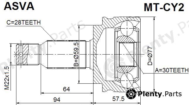  ASVA part MT-CY2 (MTCY2) Joint Kit, drive shaft