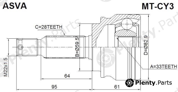  ASVA part MT-CY3 (MTCY3) Joint Kit, drive shaft