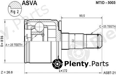  ASVA part MTID5003 Joint Kit, drive shaft