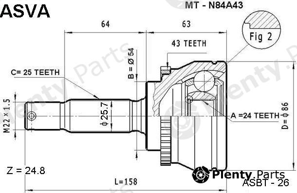  ASVA part MT-N84A43 (MTN84A43) Replacement part