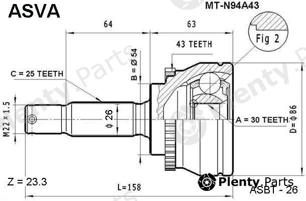  ASVA part MTN94A43 Replacement part