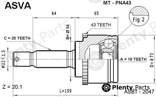  ASVA part MTPNA43 Joint Kit, drive shaft
