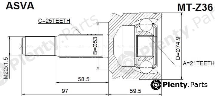  ASVA part MTZ36 Joint Kit, drive shaft