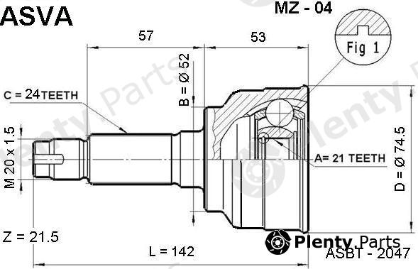  ASVA part MZ04 Joint Kit, drive shaft