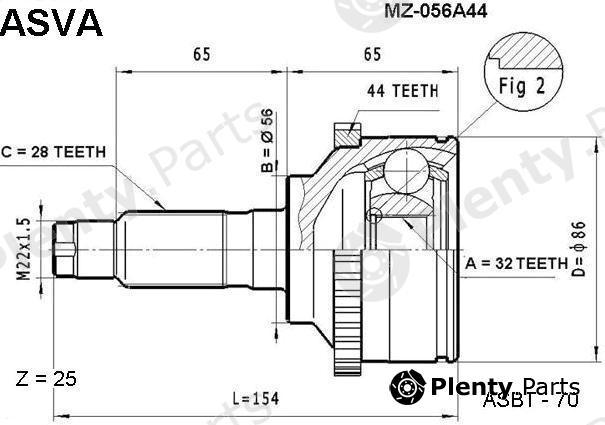  ASVA part MZ056A44 Replacement part