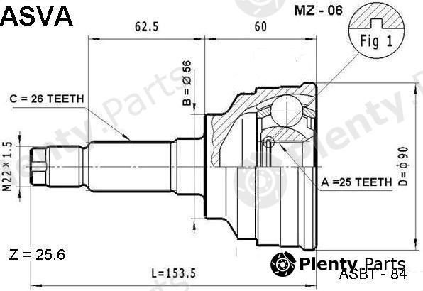  ASVA part MZ06 Joint Kit, drive shaft