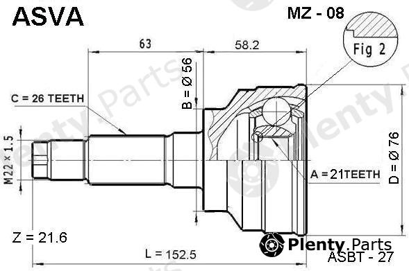  ASVA part MZ08 Joint Kit, drive shaft