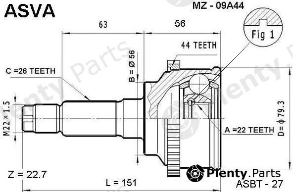  ASVA part MZ-09A44 (MZ09A44) Replacement part