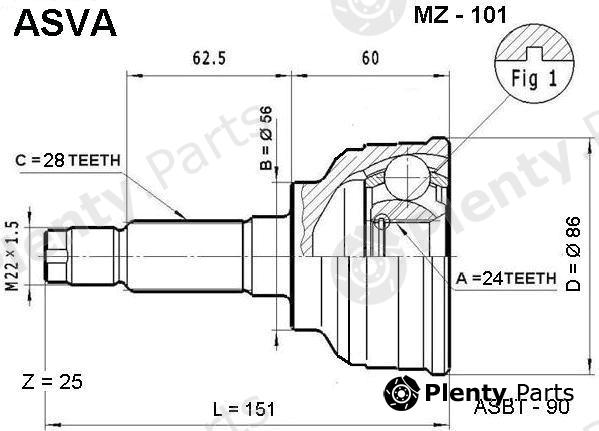  ASVA part MZ-101 (MZ101) Replacement part