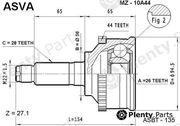  ASVA part MZ10A44 Joint Kit, drive shaft
