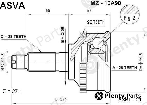  ASVA part MZ10A90 Replacement part