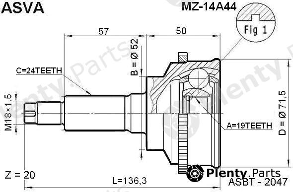  ASVA part MZ-14A44 (MZ14A44) Replacement part