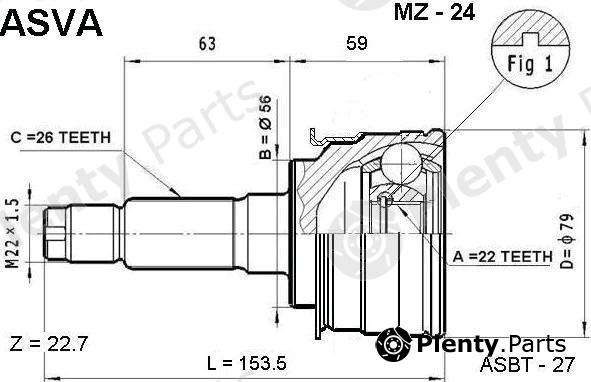  ASVA part MZ-24 (MZ24) Joint Kit, drive shaft