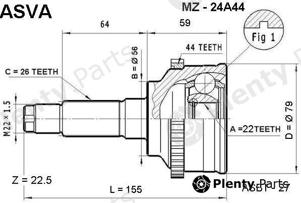  ASVA part MZ24A44 Joint Kit, drive shaft