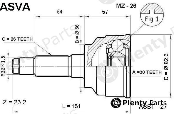  ASVA part MZ26 Joint Kit, drive shaft
